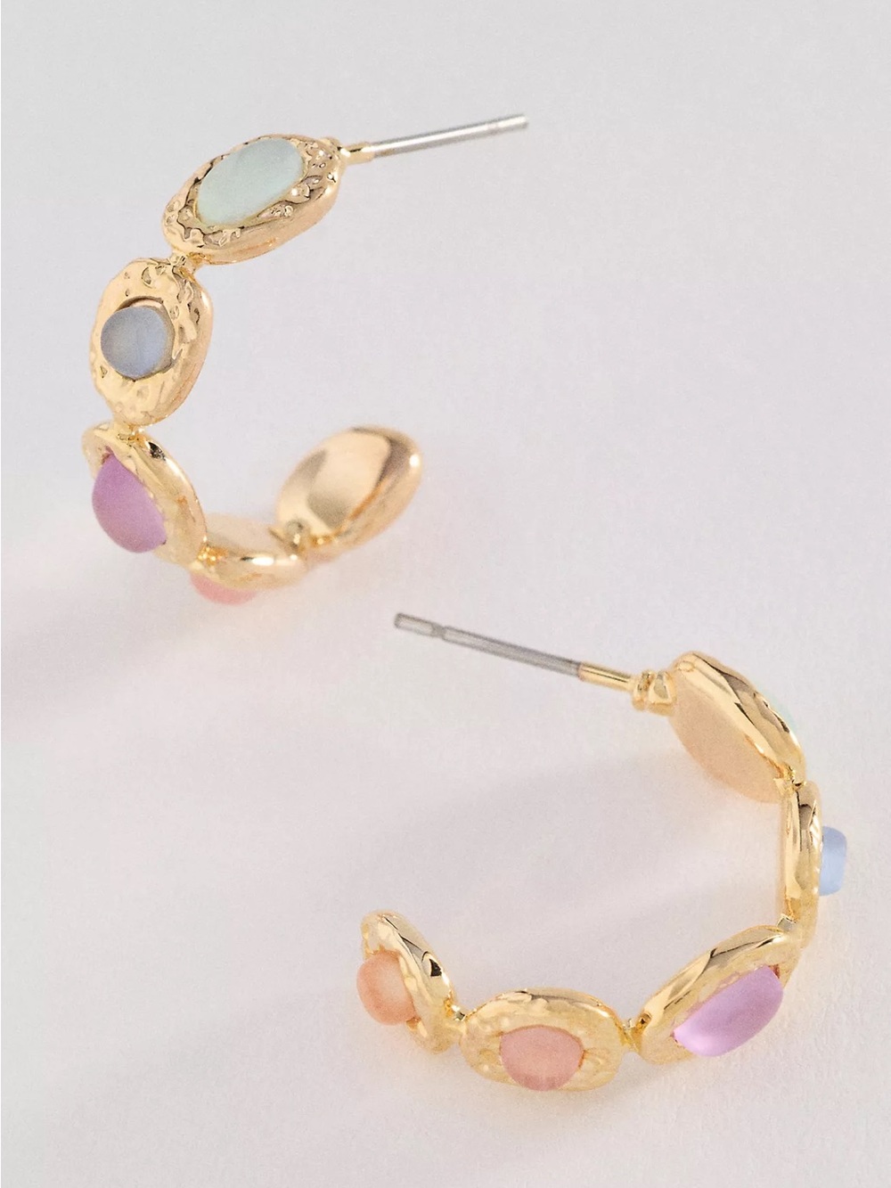 Anthropologie Colorful Semi-Stone Hoop Earrings - NWT - Lilac